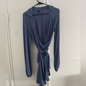 SHEIN Blue Long Sleeve Dress